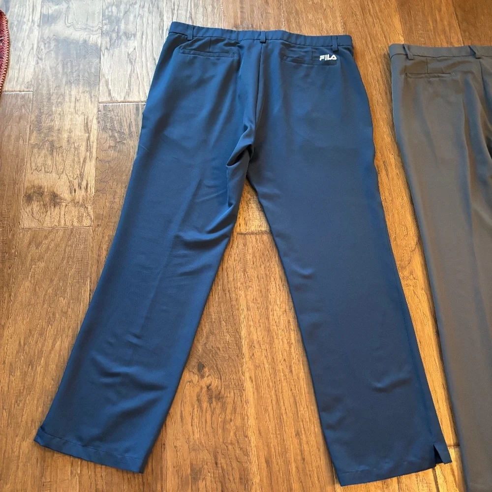 Fila Two Pair Gray Navy Blue Stay The Course Golf Pants Men's Size 38 X 32